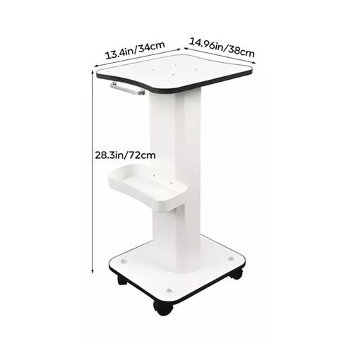 Mesa Carrito Auxiliar para Spa Estetica, Color Blanco 