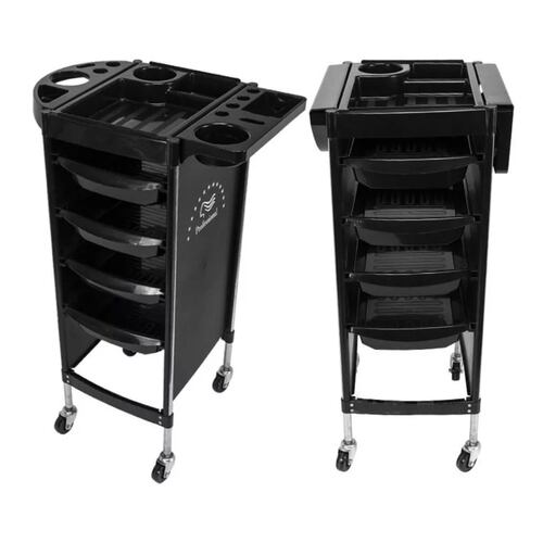 Carrito Auxiliar Estética Multiusos Organizador Tattoo Color Negro