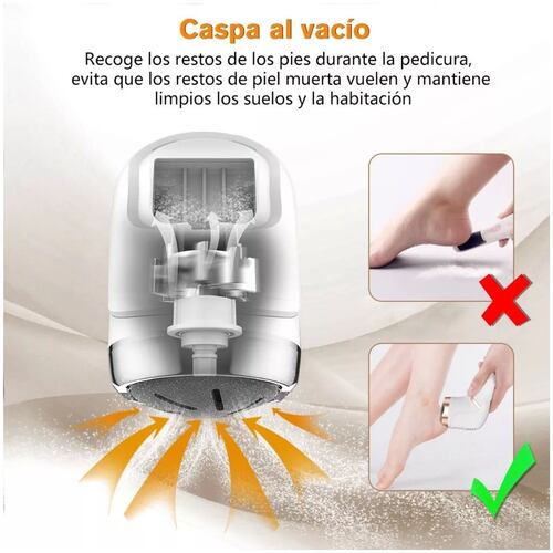 Removedor De Callos Eléctrico Para Pies Con Vacío 25 Piezas Blanco