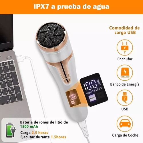 Removedor De Callos Eléctrico Para Pies Con Vacío 25 Piezas Blanco