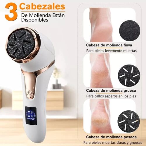 Removedor De Callos Eléctrico Para Pies Con Vacío 25 Piezas Blanco