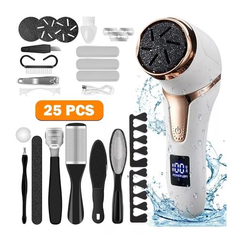 Removedor De Callos Eléctrico Para Pies Con Vacío 25 Piezas Blanco
