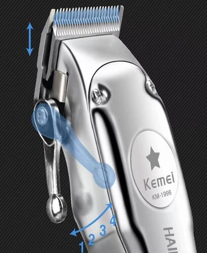 Cortadora de pelo Kemei KM-1996 plata 110V/240V.