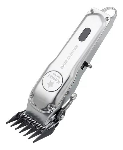 Cortadora de pelo Kemei KM-1996 plata 110V/240V.