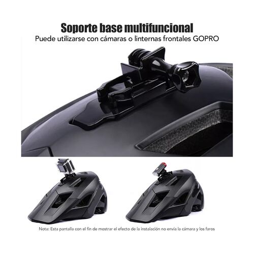 Casco De Bicicleta Mtb Con Luz Trasera Y Soporte Gopro