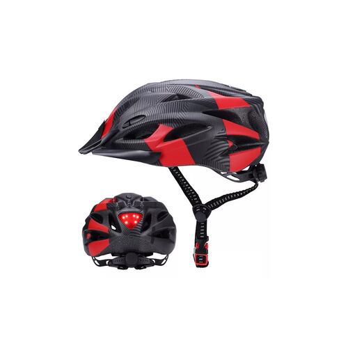 Casco De Bicicleta Con Led Luz Y Removibles Visera Solar