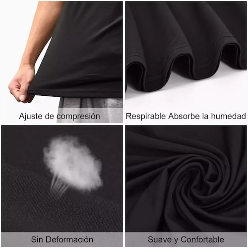 Playera Licra Deportiva Compresión Correr Manga Corta Gym Negro XL