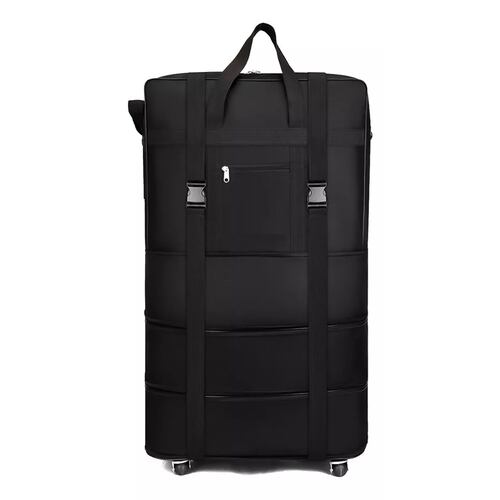 Mochila Deportiva Maleta De Viaje Con Ruedas Plegables 56l Negro