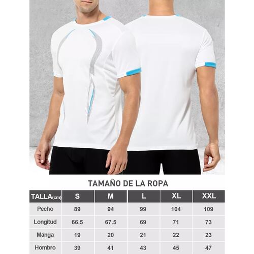 Playera 3 Piezas Deportiva Correr Manga Corta Gym Negro/Gris/Blanco