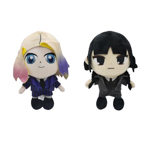 Set Peluches Wednesday Merlina Addams Y Enid Sinclair 25 Cm.