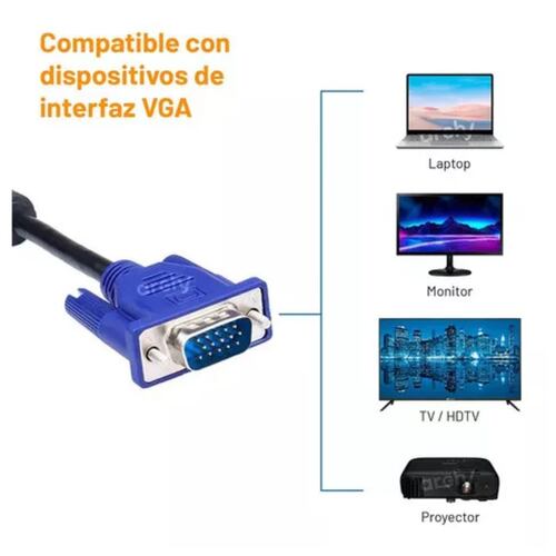 Cable De Monitor Vga A Vga De 10 Metros Para Laptop O Pc