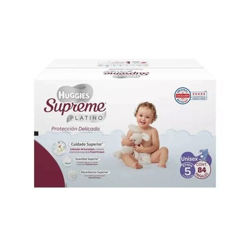Pañal Huggies Supreme Platino E5 84pz.