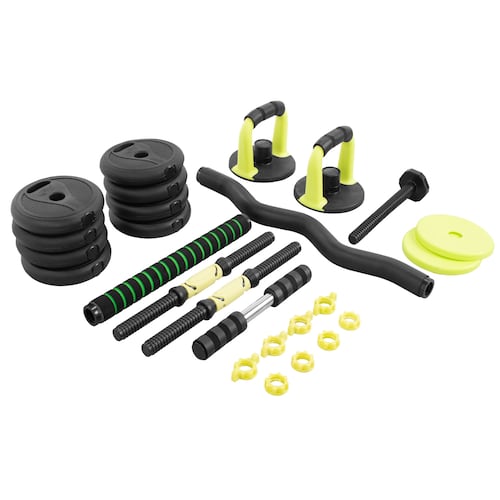 ALTERA JS-10 Juego De Mancuernas Ajustables Pesas 10 kg Verde FO.