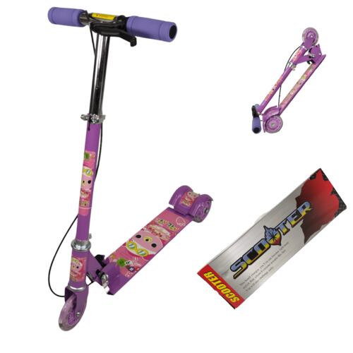 Patin del Diablo Scooter Tres Llantas con Luz y Freno de Mano  - Violeta.