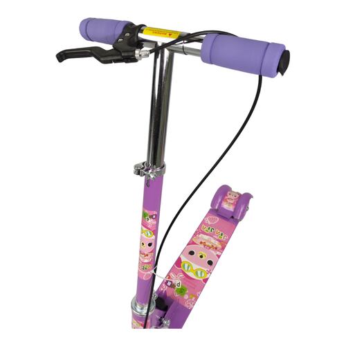Patin del Diablo Scooter Tres Llantas con Luz y Freno de Mano  - Violeta.