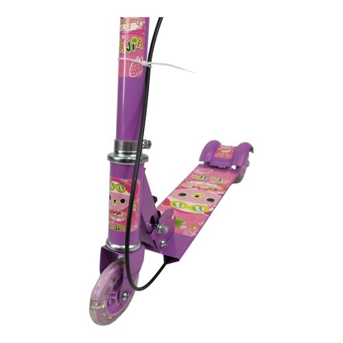 Patin del Diablo Scooter Tres Llantas con Luz y Freno de Mano  - Violeta.