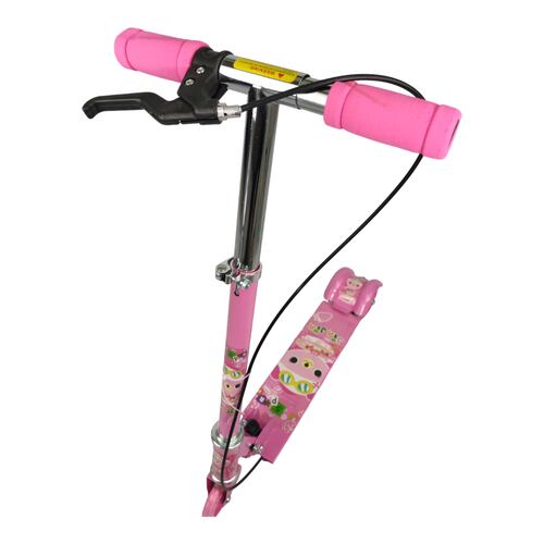 Patin del Diablo Scooter Tres Llantas con Luz y Freno de Mano  - Rosa.