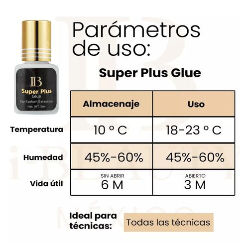 Adhesivo Pegamento Pestañas Mink Ib Tapa Dorada Super Plus