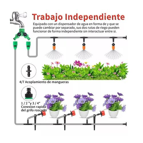 Kit 40m 158pzs Sistema De Riego Automático Por Goteo Ahorra Agua