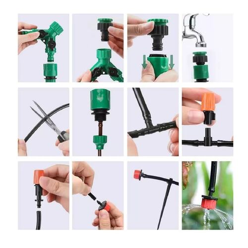 Kit 40m 158pzs Sistema De Riego Automático Por Goteo Ahorra Agua