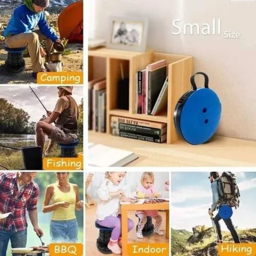 Banco Retráctil Taburete Plegable Portátil Telescópic Correa Sky Blue Rainbow MULTICOLOR
