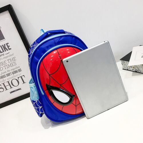 Mochila Preescolar Spider Man 3d Dibujos Animados Azul