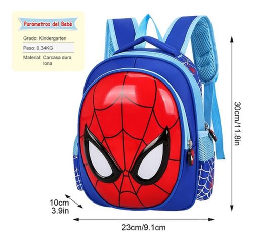 Mochila Preescolar Spider Man 3d Dibujos Animados Azul