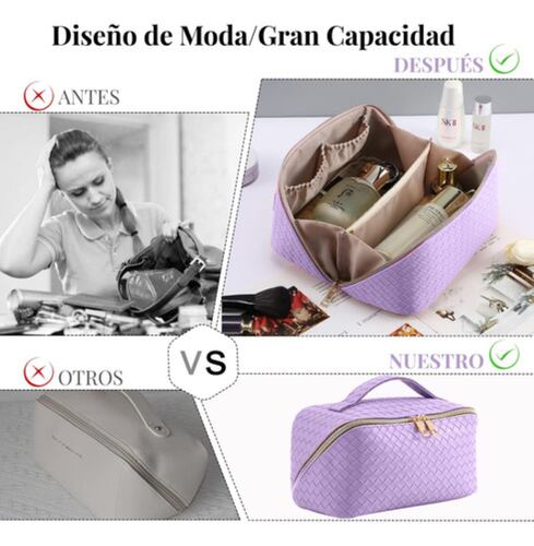 Cosmetiquera De Viaje, Bolsa De Neceser De Gran Capacidad morado
