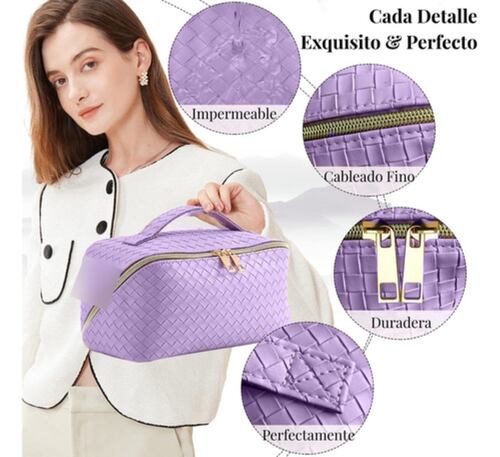 Cosmetiquera De Viaje, Bolsa De Neceser De Gran Capacidad morado