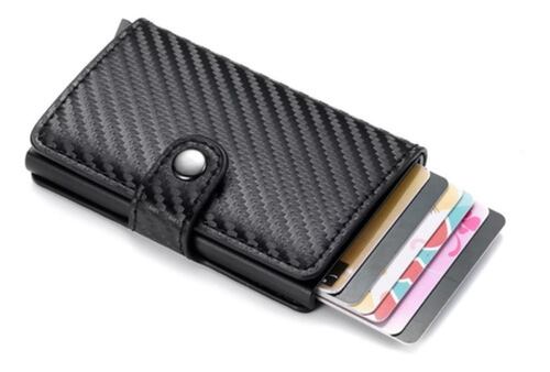 Cartera Tarjetero De Hombre Con Protección Rfid, Color Negro