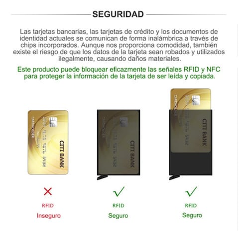 Cartera De Hombre Con Tarjetero De Aluminio Protección Rfid, Color Marrón con Plata