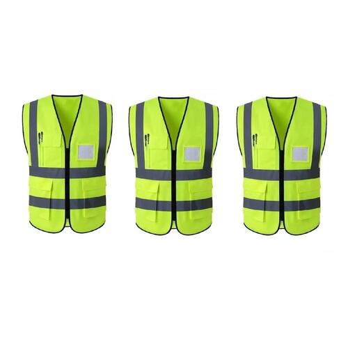 Set Chaleco Seguridad Reflejante Alta Visibilidad 3 Piezas Talla S