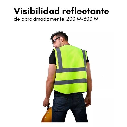 Set Chaleco Seguridad Reflejante Alta Visibilidad 3 Piezas Talla S