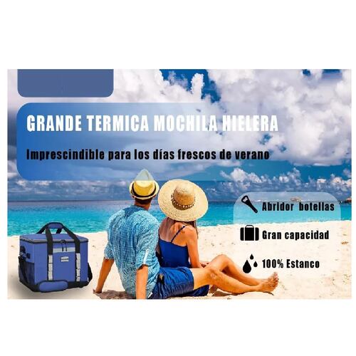 Hielera Portatil Bolsa Termica Mochila 48l/65 Latas Azul