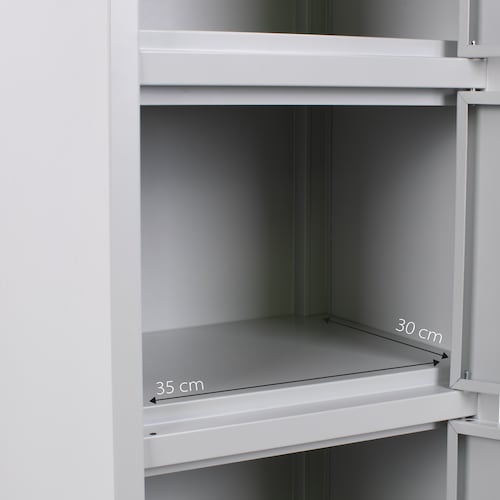 Locker Metálico Vertical 180 cm, Puerta con Cerradura, Almacenamiento, Casillero para Oficina Escuela Gimnasio Casa (Gris, 6 Puertas).