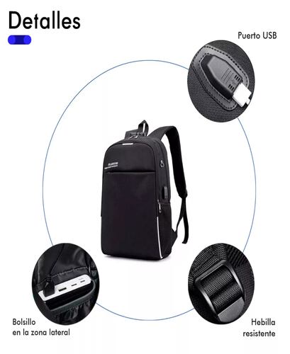 Mochila Antirrobo Puerto Usb Y Audífonos Impermeable