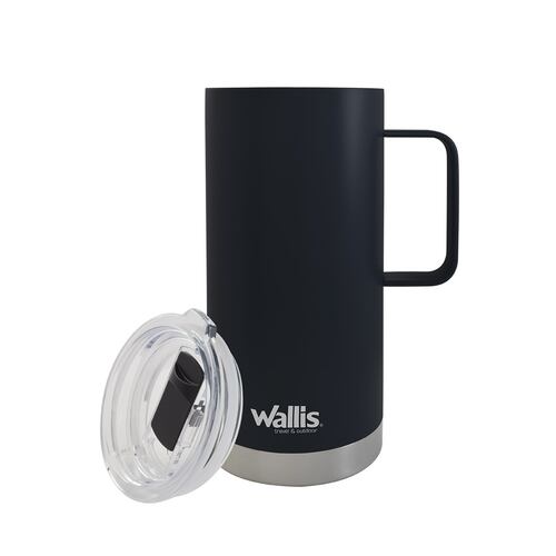 Taza térmica con protector deslizante, 500 ml, negro mate