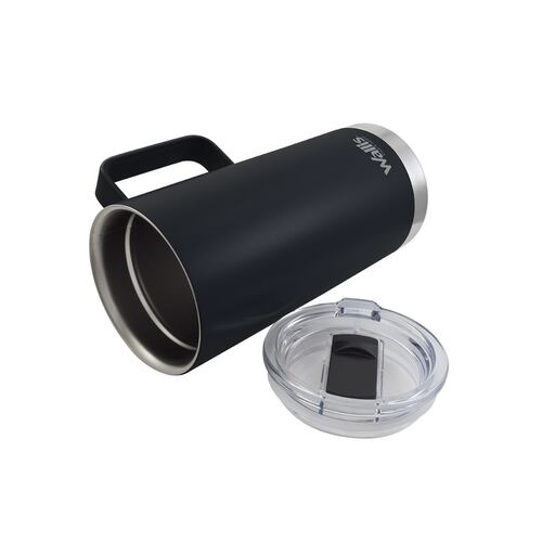 Taza térmica con protector deslizante, 500 ml, negro mate