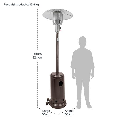 Calefactor Exterior Gas Lp Acero Inox Calenton Hongo Patio 
