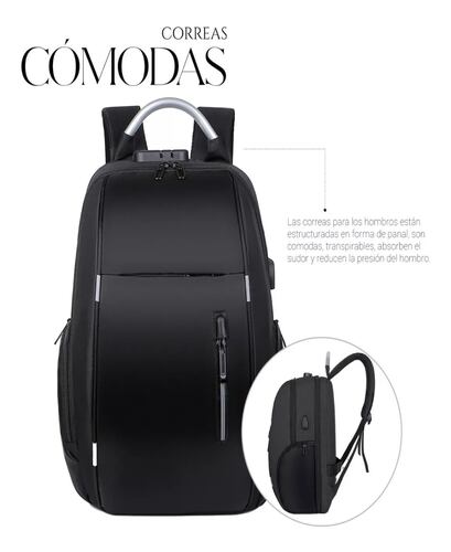 Mochila Antirrobo De Gran Capacidad Con Cargador Usb.