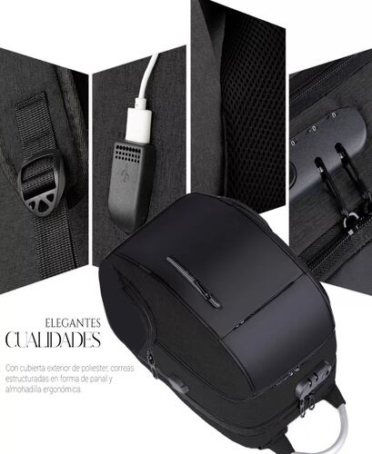 Mochila Antirrobo De Gran Capacidad Con Cargador Usb.