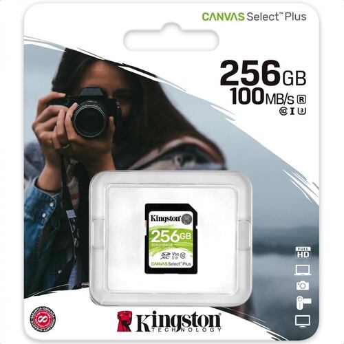 Memoria SD 256GB Kingston SDXC Clase 10 Canvas Select Plus SDS2/256GB