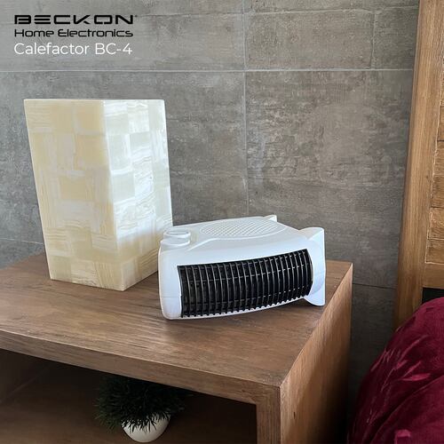 Calefactor Calentador eléctrico compacto 26cm de resistencia para recámara baño estudio hogar TURBO HEATER con termostato 750W / 1500W Beckon.