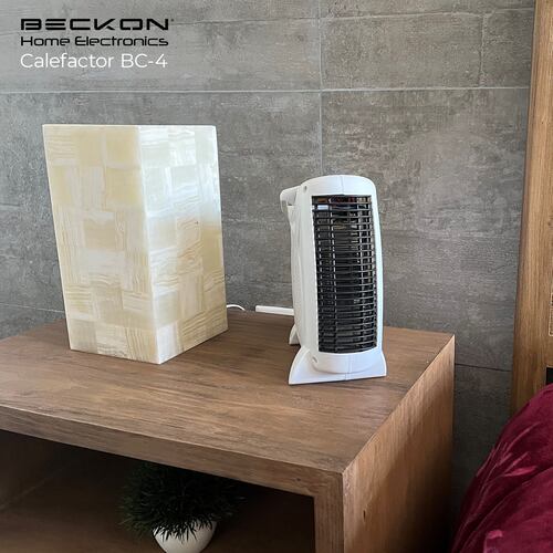 Calefactor Calentador eléctrico compacto 26cm de resistencia para recámara baño estudio hogar TURBO HEATER con termostato 750W / 1500W Beckon.