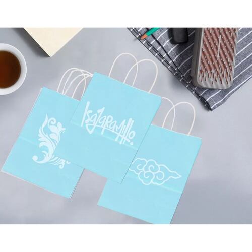 Bolsas Regalo Papel Kraft Bolsas De Dulces Ecológicas 10 Pcs AZUL