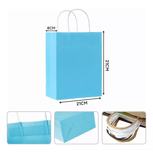 Bolsas Regalo Papel Kraft Bolsas De Dulces Ecológicas 10 Pcs AZUL