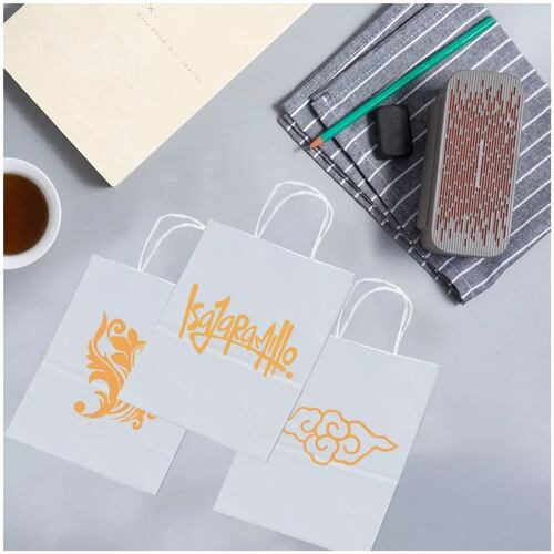 Bolsas de Regalo Papel Kraft Bolsas De Dulces Ecológicas 10 Pcs Blanco