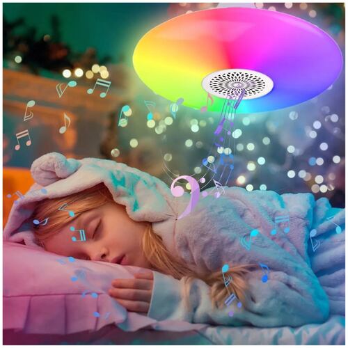 Foco Led Bocina Bluetooth Rgb Multicolor + Control Remoto Blanco