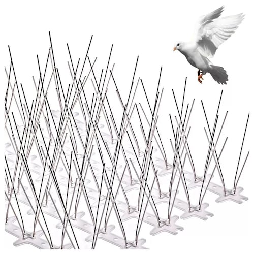 Púas/picos Anti Palomas Aves Pájaros De Acero Inoxidable PLATA