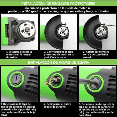 Esmeriladora Angular 2000w 110v Amoladora Angular Para Corte Verde